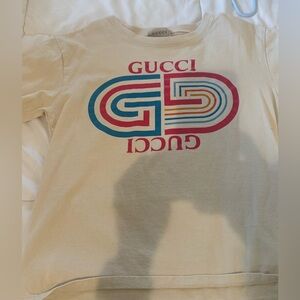 Gucci Kids Beige Tee with Multicolor Logo